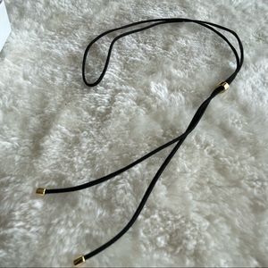 New Premier Designs black leather gold accent western necklace